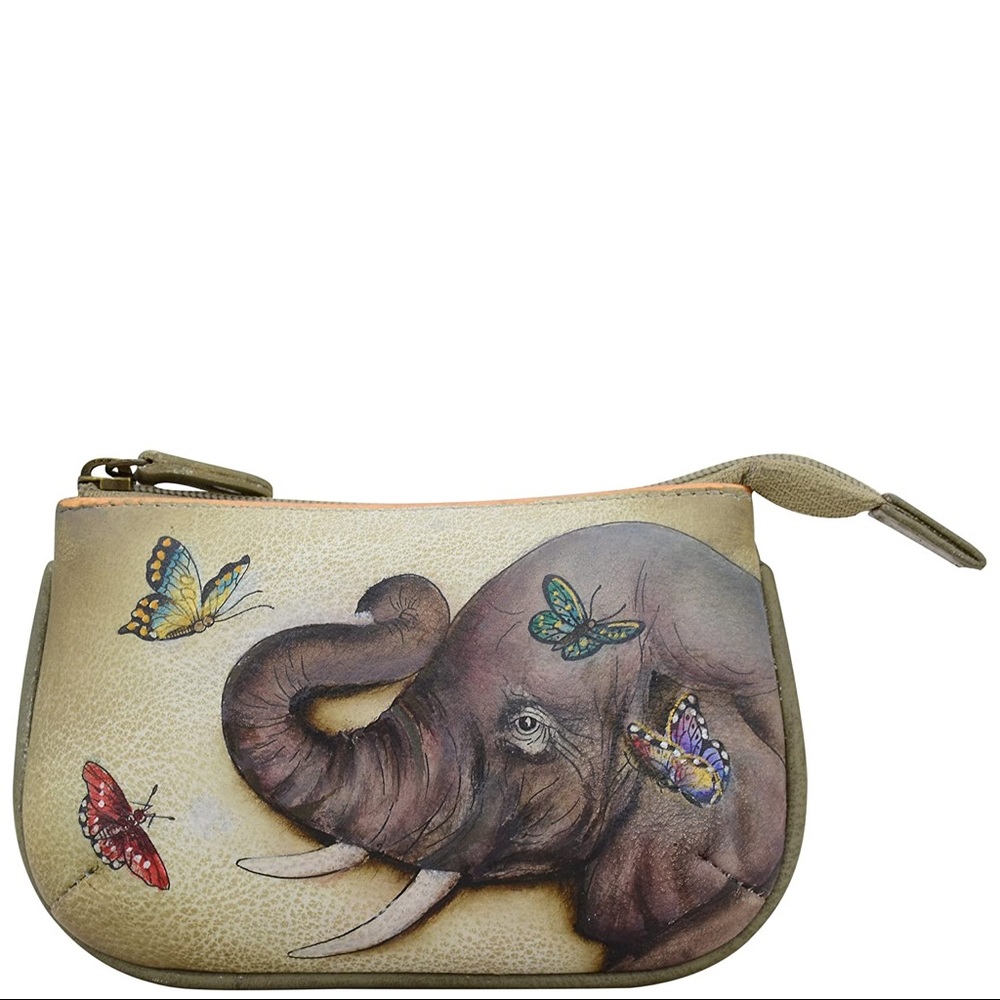 NWT Anuschka Elephant Leather Coin Purse